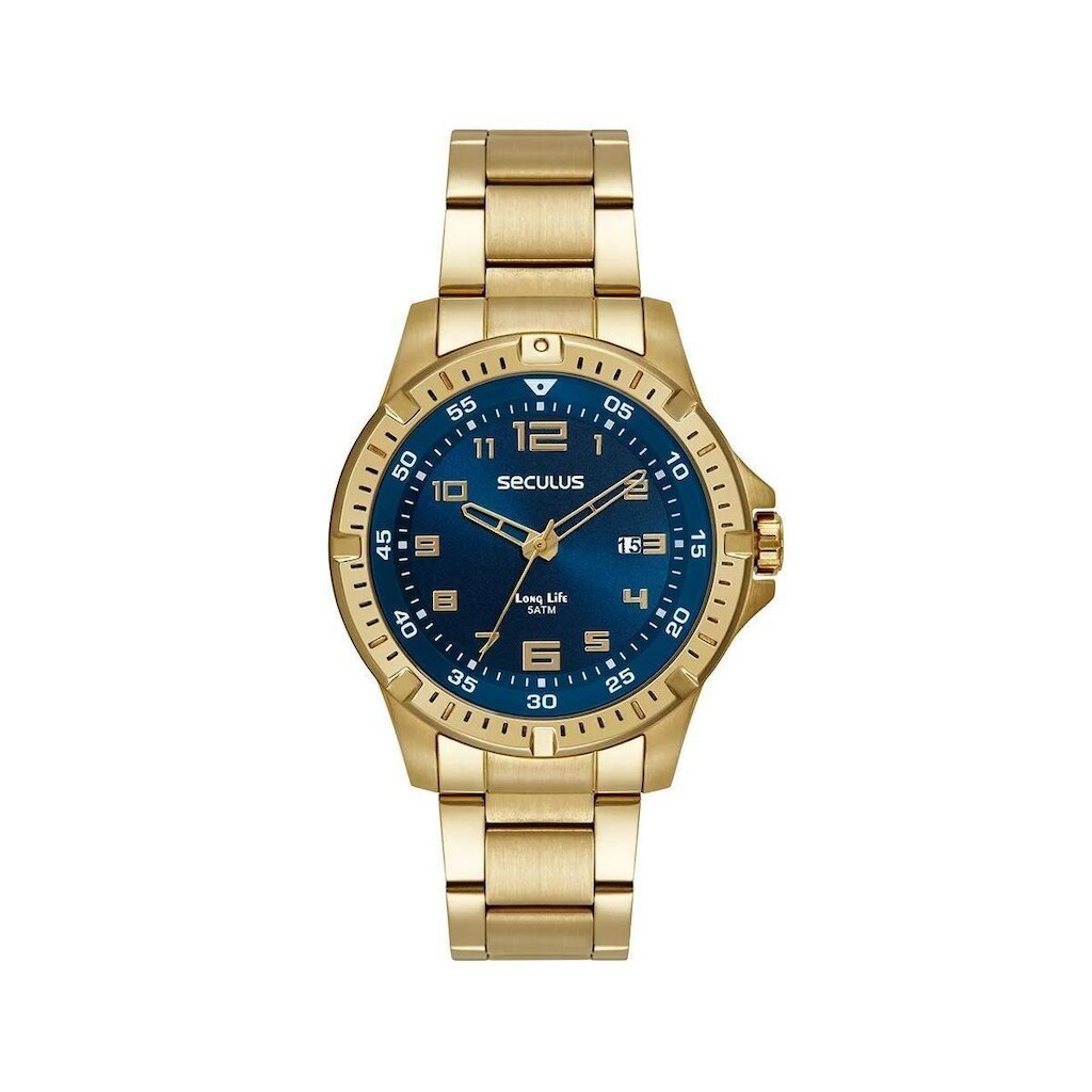 Relógio Seculus Cronógrafo 77351GPSVOA2 44mm Aço Inox