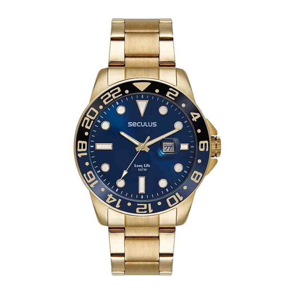 Relógio Seculus Dourado Masculino 44210GPSVDA3