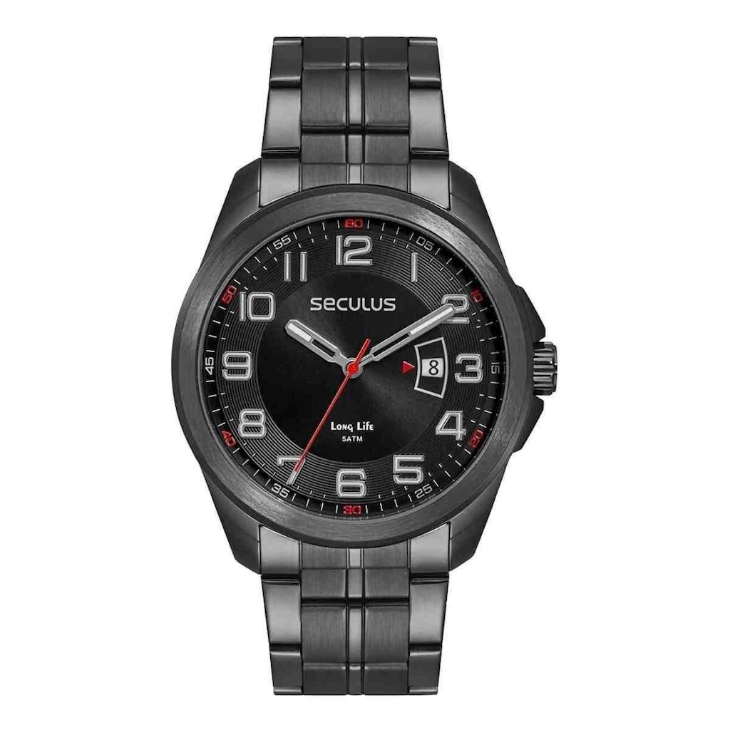 Relógio Seculus Long Life Preto Masculino 77263GPSVPA2