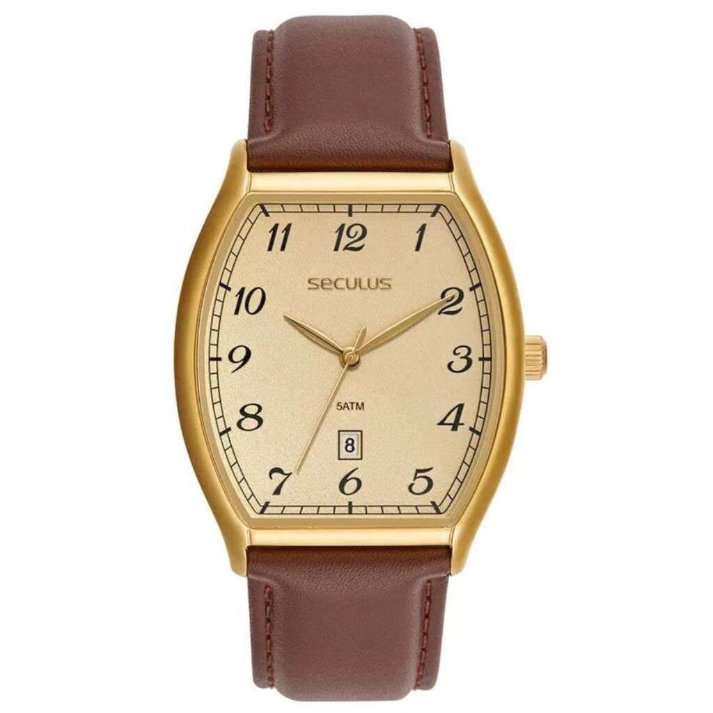 Relógio Seculus Maçonaria Dourado Masculino 44116GPSVDA2