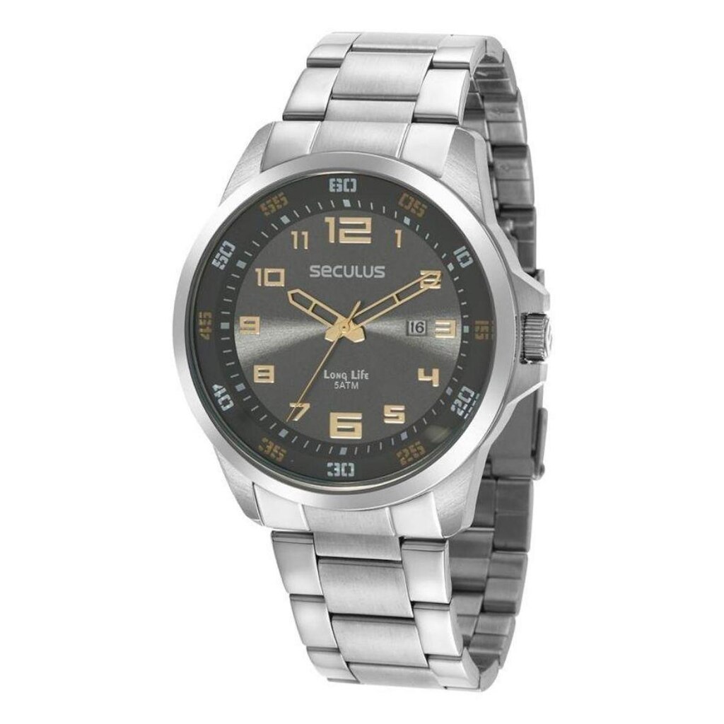 Relógio Seculus Masculino Casual Prateado 44011G0SVNA2