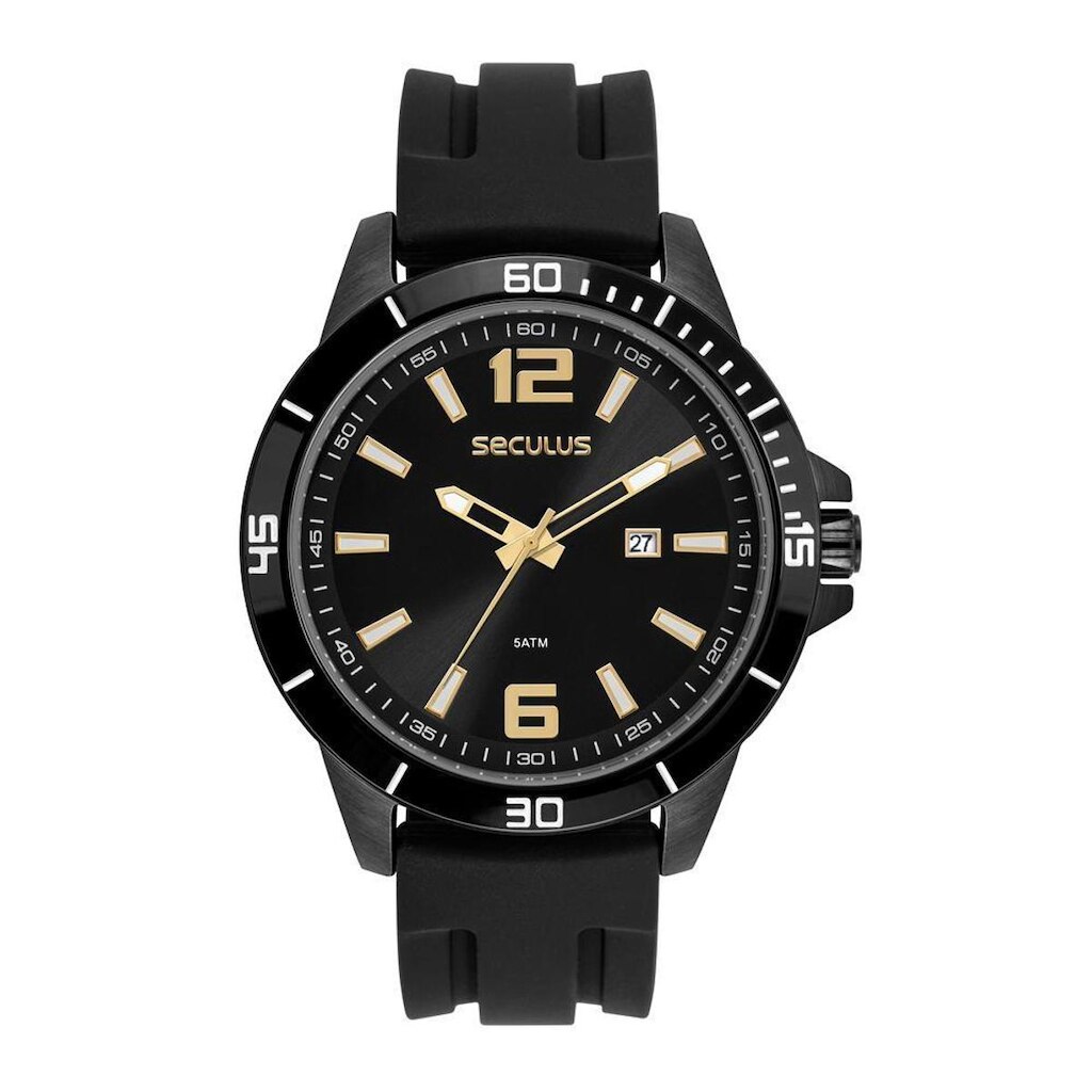 Relógio Seculus Masculino Ref: 44325gpsvpu3 Esportivo Black