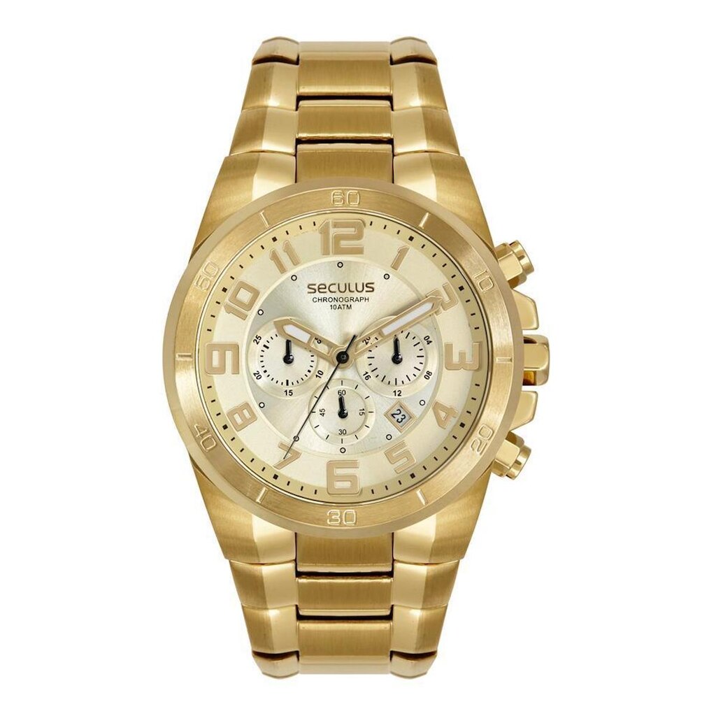 Relógio Seculus Masculino Ref: 44330gpsvda2 Cronógrafo Dourado