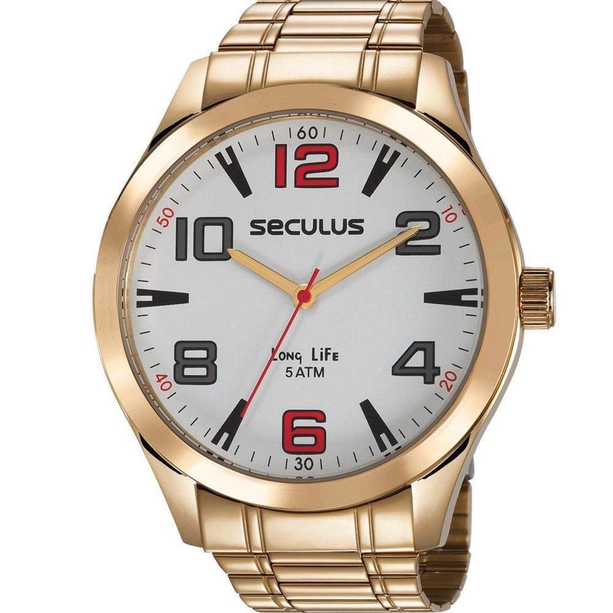 relogio masculino dourado netshoes