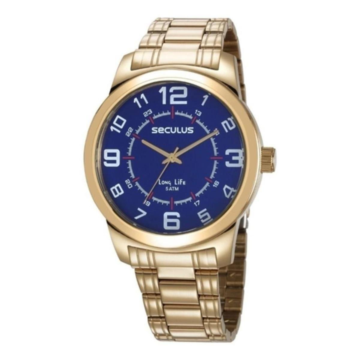 relogio masculino dourado netshoes