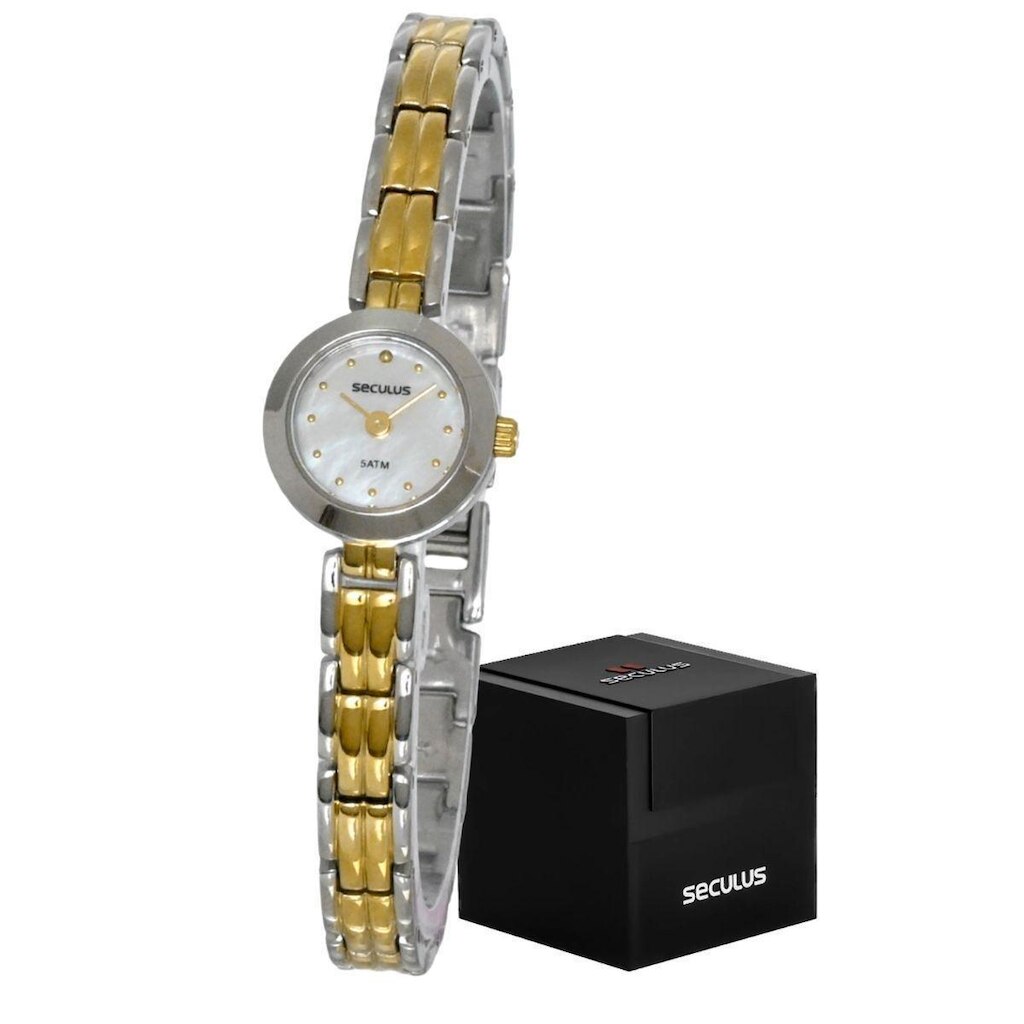 Relógio Seculus Pequeno em Aço Original Feminino Mini