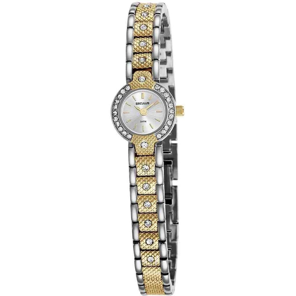 Relógio Seculus Prata Dourado Feminino 44067LPSVBB2
