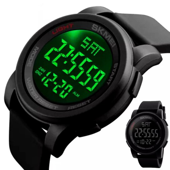 Relógio Skmei 1257 Digital Masculino de Pulso Esportivo Militar Prova Dágua Original - Preto Menor preço em Relógio Skmei 1257 Digital Masculino de Pulso Esportivo Militar Prova Dágua Original - Preto