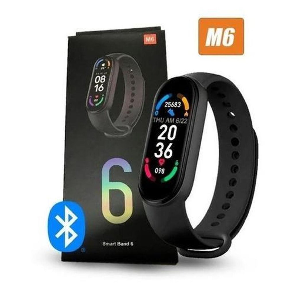 Relogio Smart M6 Inteligente Academia Mede Batimento e Pressão Arterial