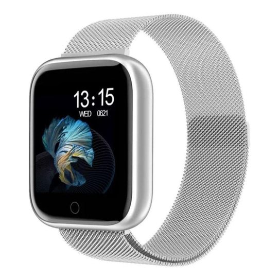Relógio Smart Watch Esportivo T80 Bluetooth Android e IOS - Prata Menor preço em Relógio Smart Watch Esportivo T80 Bluetooth Android e IOS - Prata