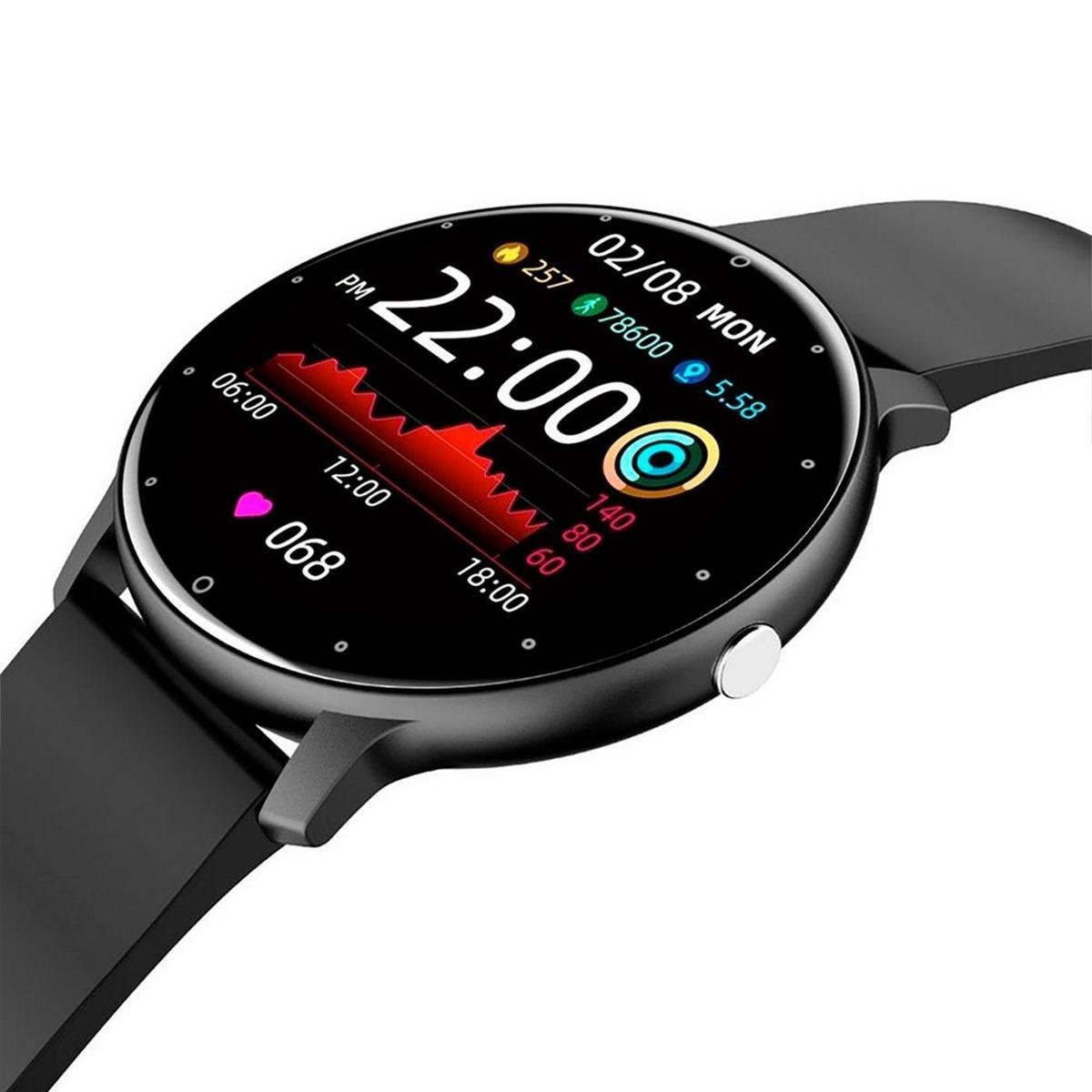 Relógio Smartwatch Bluetooth á Prova D´água ZL02 Masculino Preto