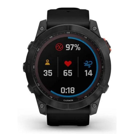 Relógio Smartwatch Garmin Fênix 7X Solar Cinza com Pulseira Preta - Cinza Menor preço em Relógio Smartwatch Garmin Fênix 7X Solar Cinza com Pulseira Preta - Cinza