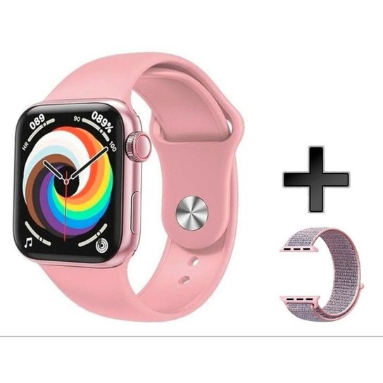 Relogio Smartwatch Inteligente HW18 40mm 2022 + Pulseira Extra - Rosa Menor preço em Relogio Smartwatch Inteligente HW18 40mm 2022 + Pulseira Extra - Rosa
