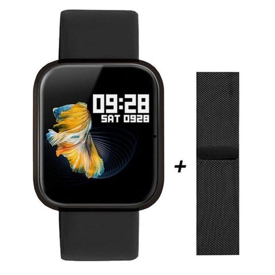 Relógio Smartwatch P70 Com 2 Pulseiras - Preto Menor preço em Relógio Smartwatch P70 Com 2 Pulseiras - Preto