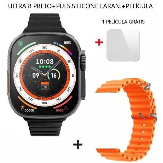 Relógio Smartwatch Ultra 8 W68 Microwear Série 8 Esportivo Nfc 1.91’ Tela Amoled Ligações - Preto Menor preço em Relógio Smartwatch Ultra 8 W68 Microwear Série 8 Esportivo Nfc 1.91’ Tela Amoled Ligações - Preto