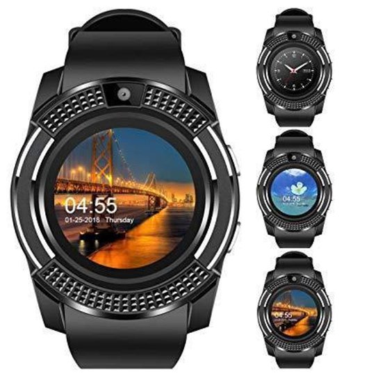 Relógio Smartwatch V8 Celular Inteligente Bluetooth Gear Chip Android iOS Touch - Preto Menor preço em Relógio Smartwatch V8 Celular Inteligente Bluetooth Gear Chip Android iOS Touch - Preto