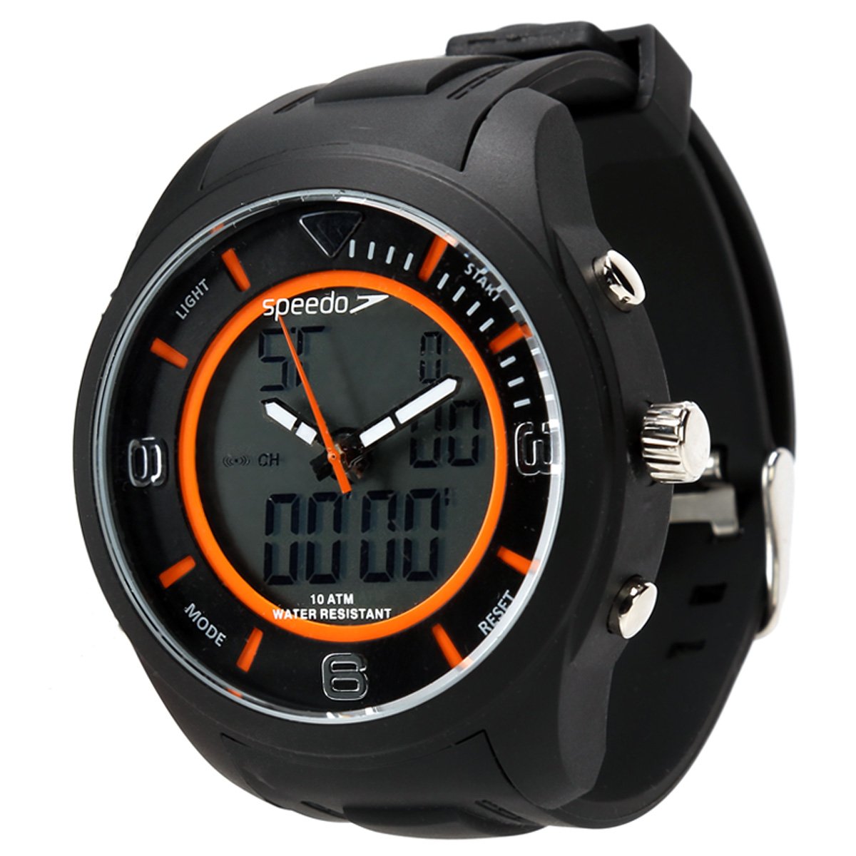 Relógio Speedo Digital 69018G0EVNV - Preto+Laranja | Netshoes