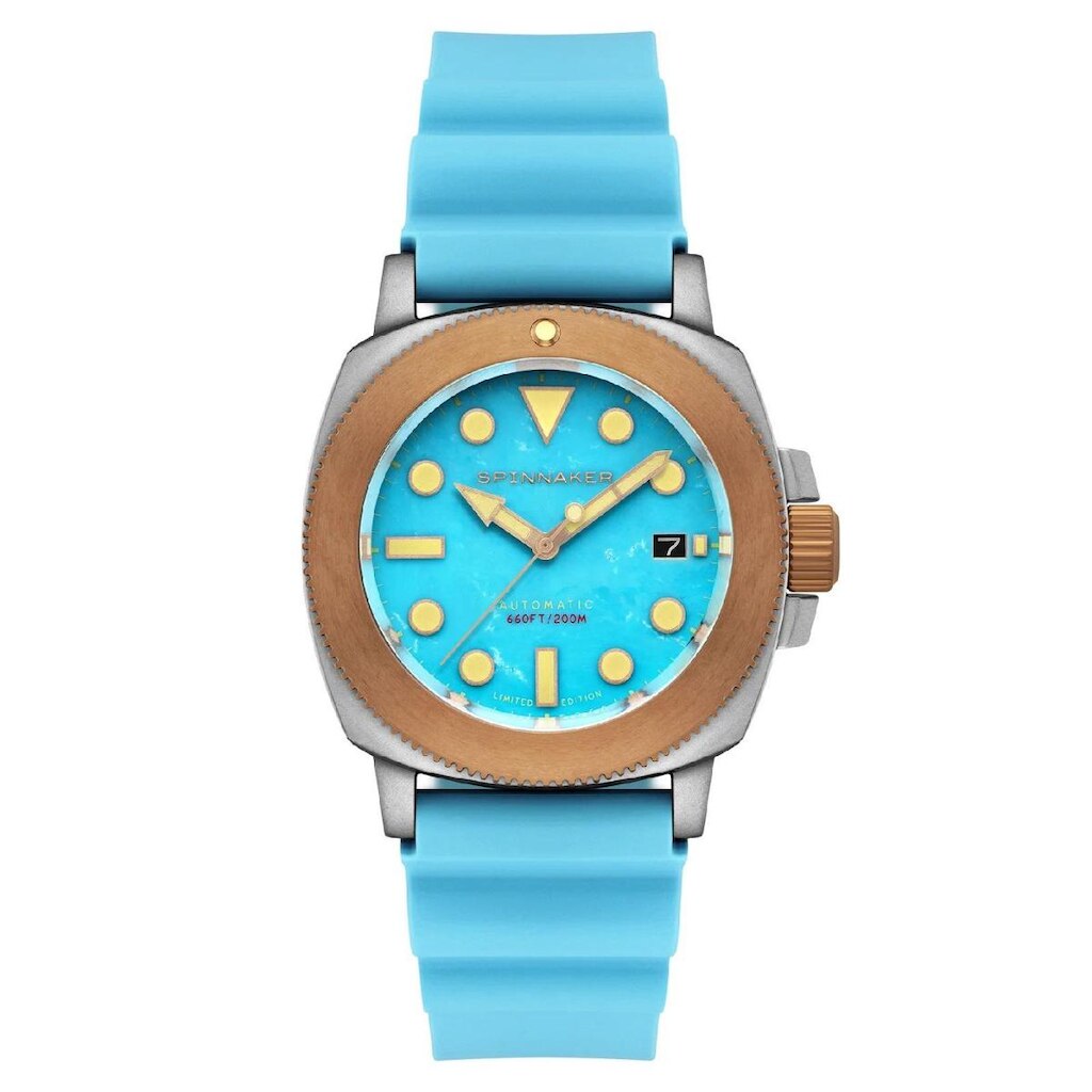 Relógio Spinnaker Hull Titanium Automatic Lapidary Limited Edition Blue Turquoise SP-5145-04