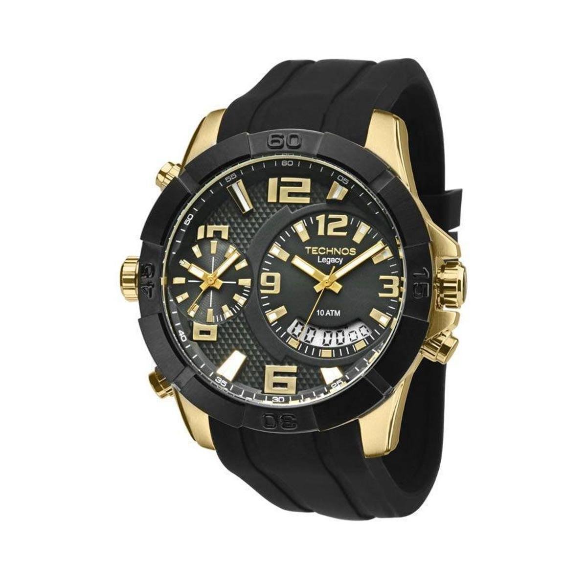 Relógio Technos Big Case Analógico Digital Masculino - Preto | Netshoes