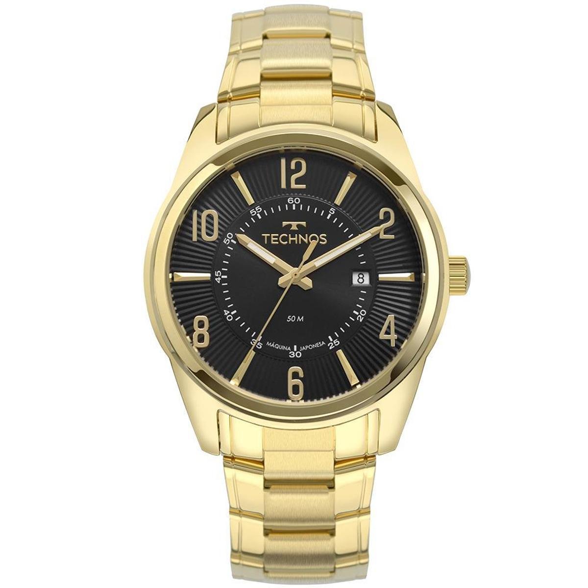 relogio masculino dourado netshoes