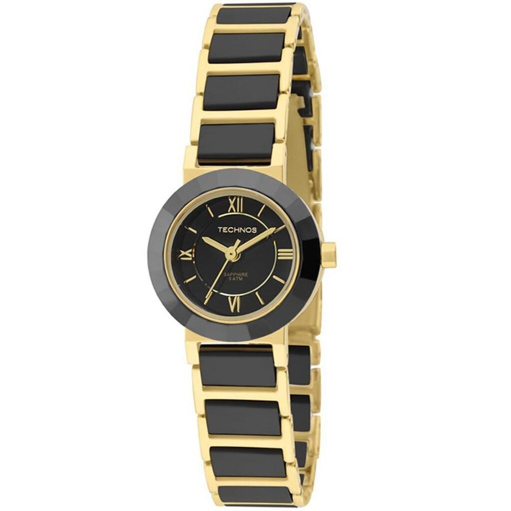 Relógio Technos Feminino Saphire Dourado 2035LWF4P