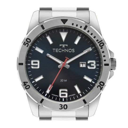 RELÓGIO TECHNOS MASCULINO PRATA MILITAR 2115NBL/1A - Prata Menor preço em RELÓGIO TECHNOS MASCULINO PRATA MILITAR 2115NBL/1A - Prata