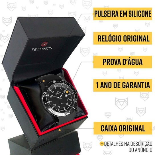 Relógio Technos Masculino Racer Preto 2115MQOS8P