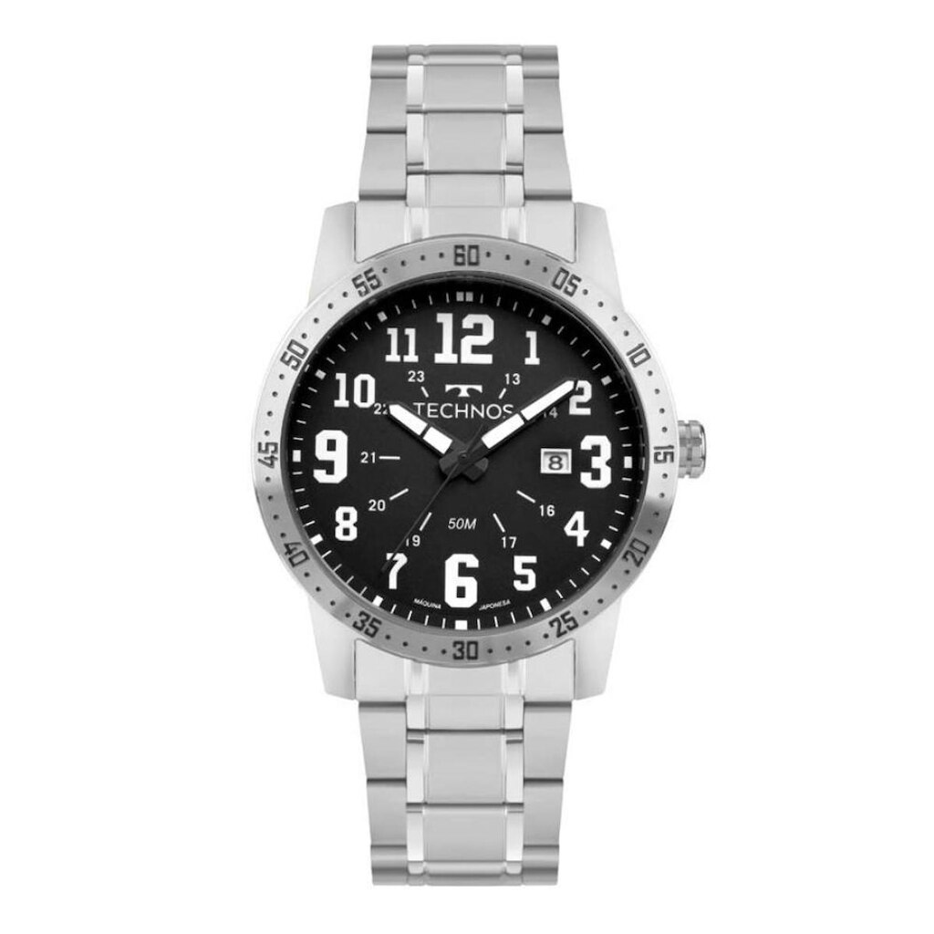 Relógio Technos Masculino Ref: 2115ucu/1p Militar Prateado