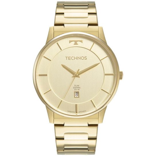 Relógio Technos Masculino Slim Dourado GM10YP1X - Dourado Menor preço em Relógio Technos Masculino Slim Dourado GM10YP1X - Dourado