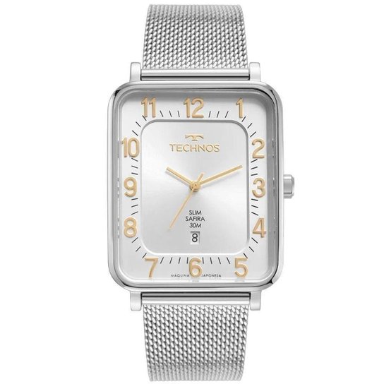 Relógio Technos Masculino Slim Prata - GM10YS/1B - Prata Menor preço em Relógio Technos Masculino Slim Prata - GM10YS/1B - Prata
