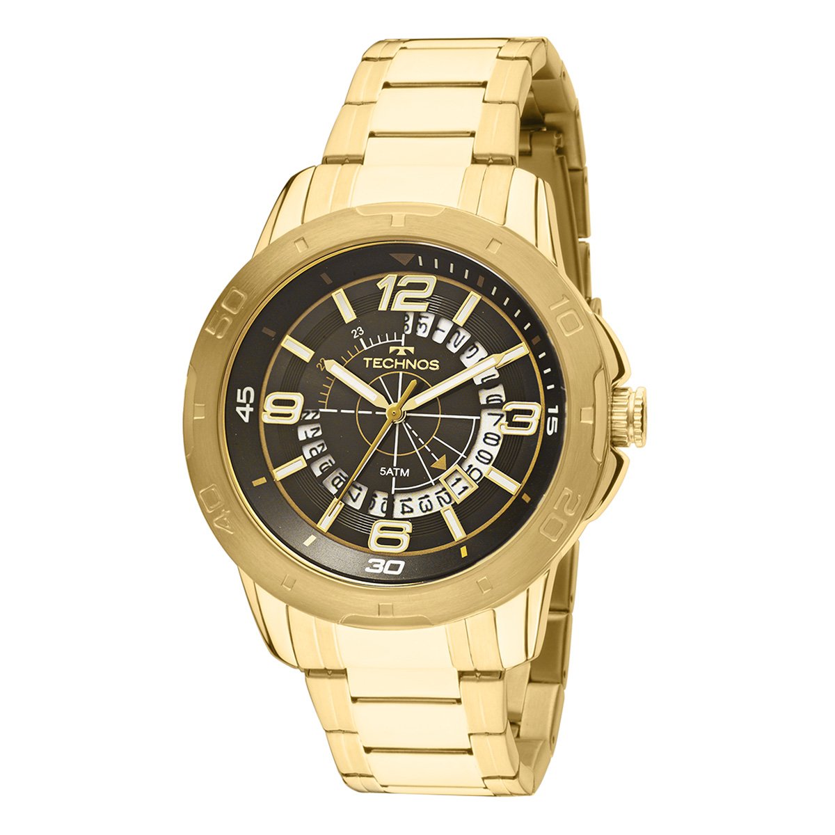 relogio masculino dourado netshoes