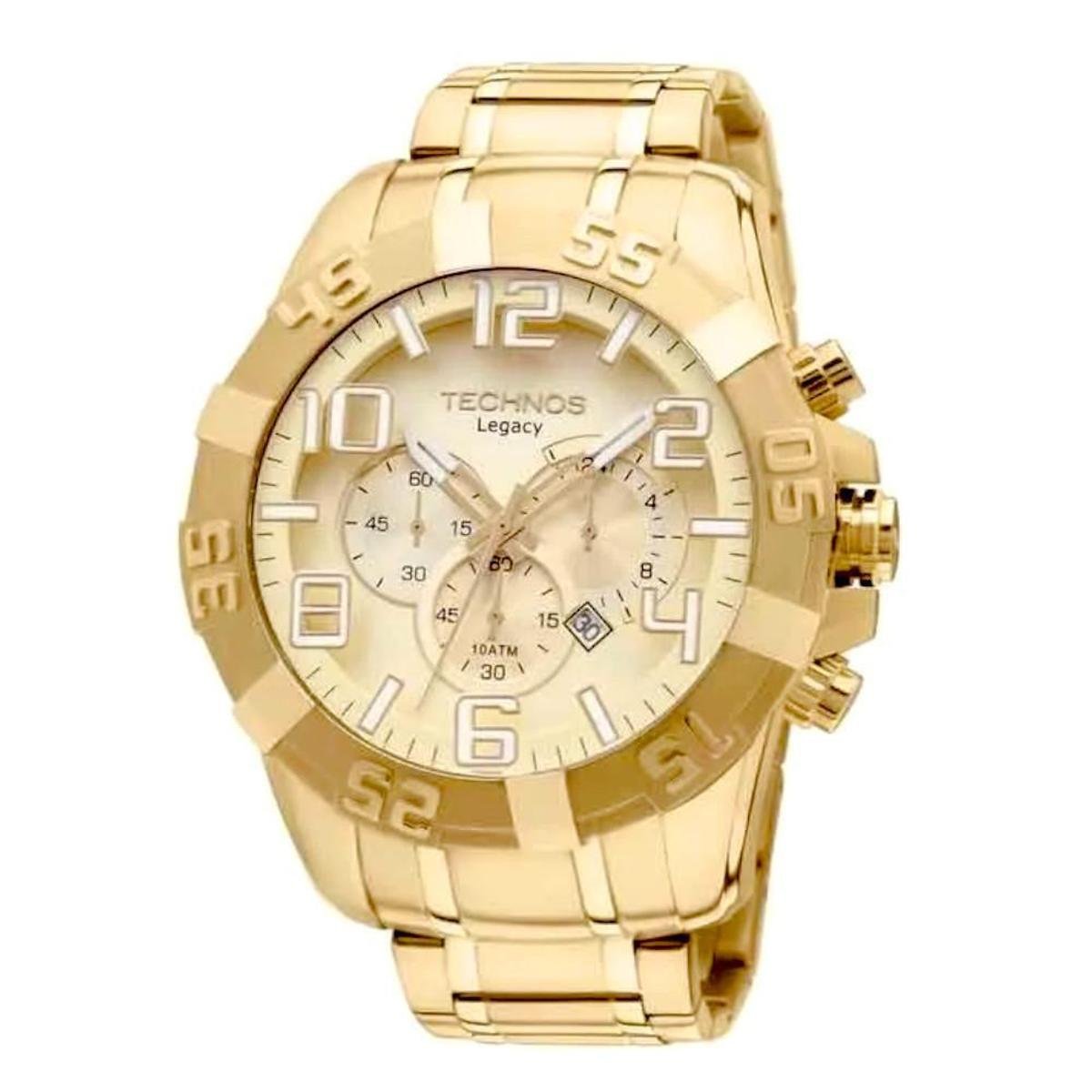 relogio masculino dourado netshoes