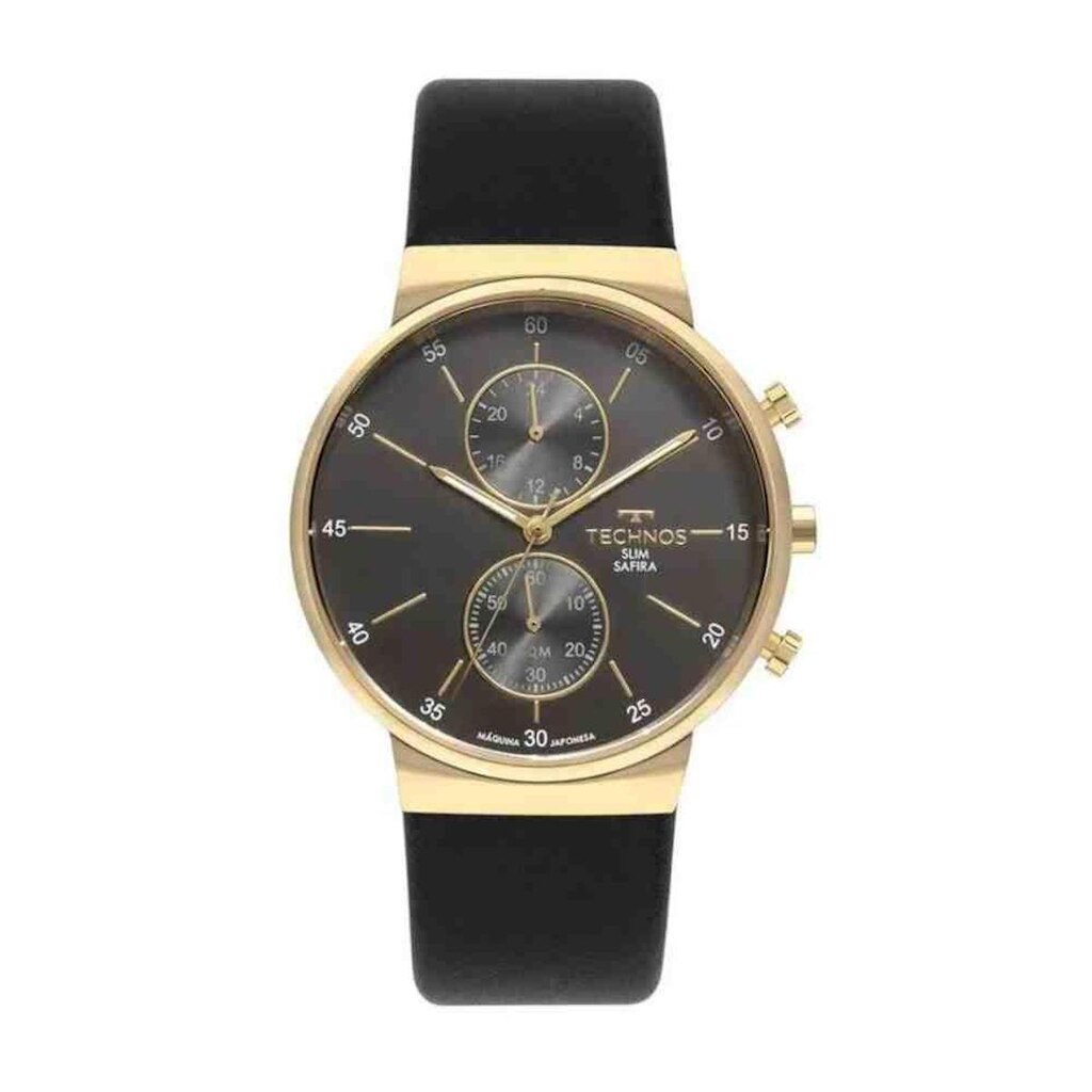 Relógio Technos Slim Preto/Dourado Masculino VD36AD/0F
