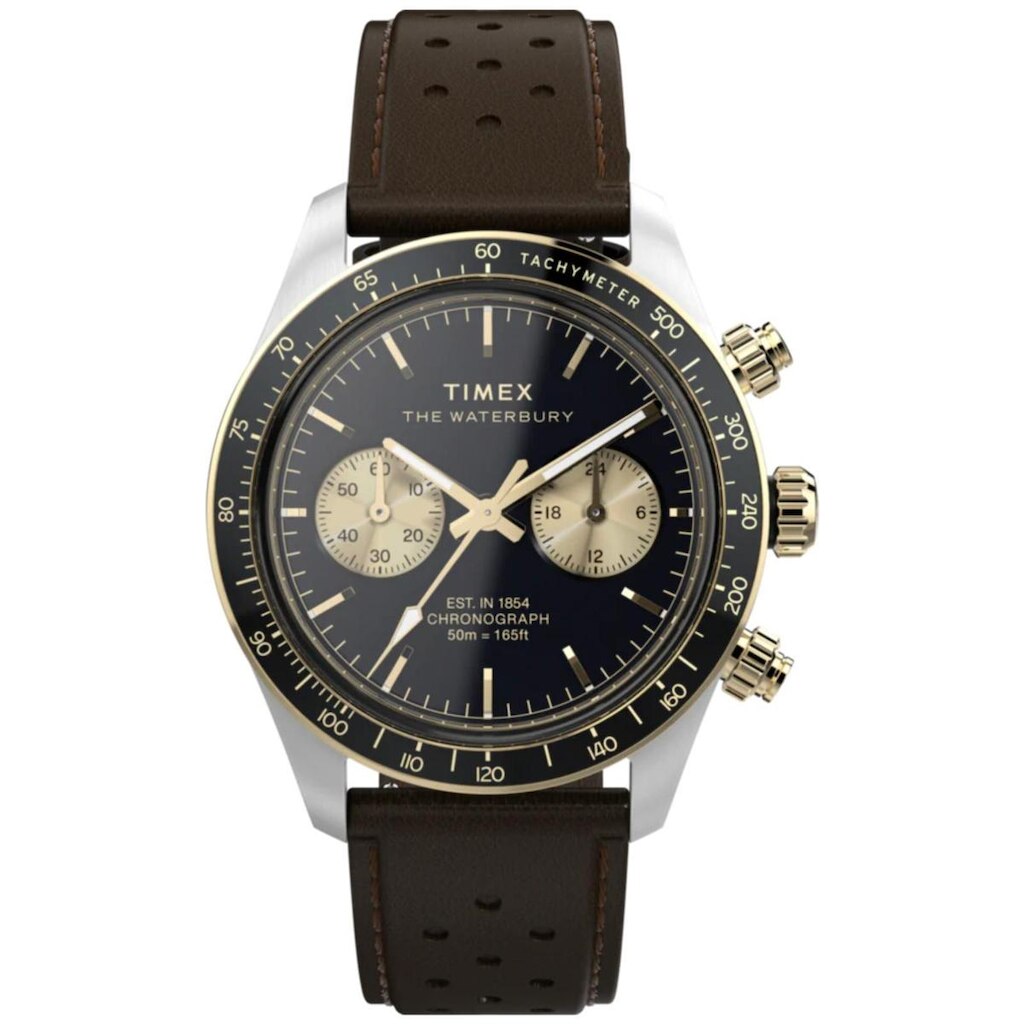Relógio Timex Waterbury Heritage Cronógrafo TW2Y24100 39mm Couro