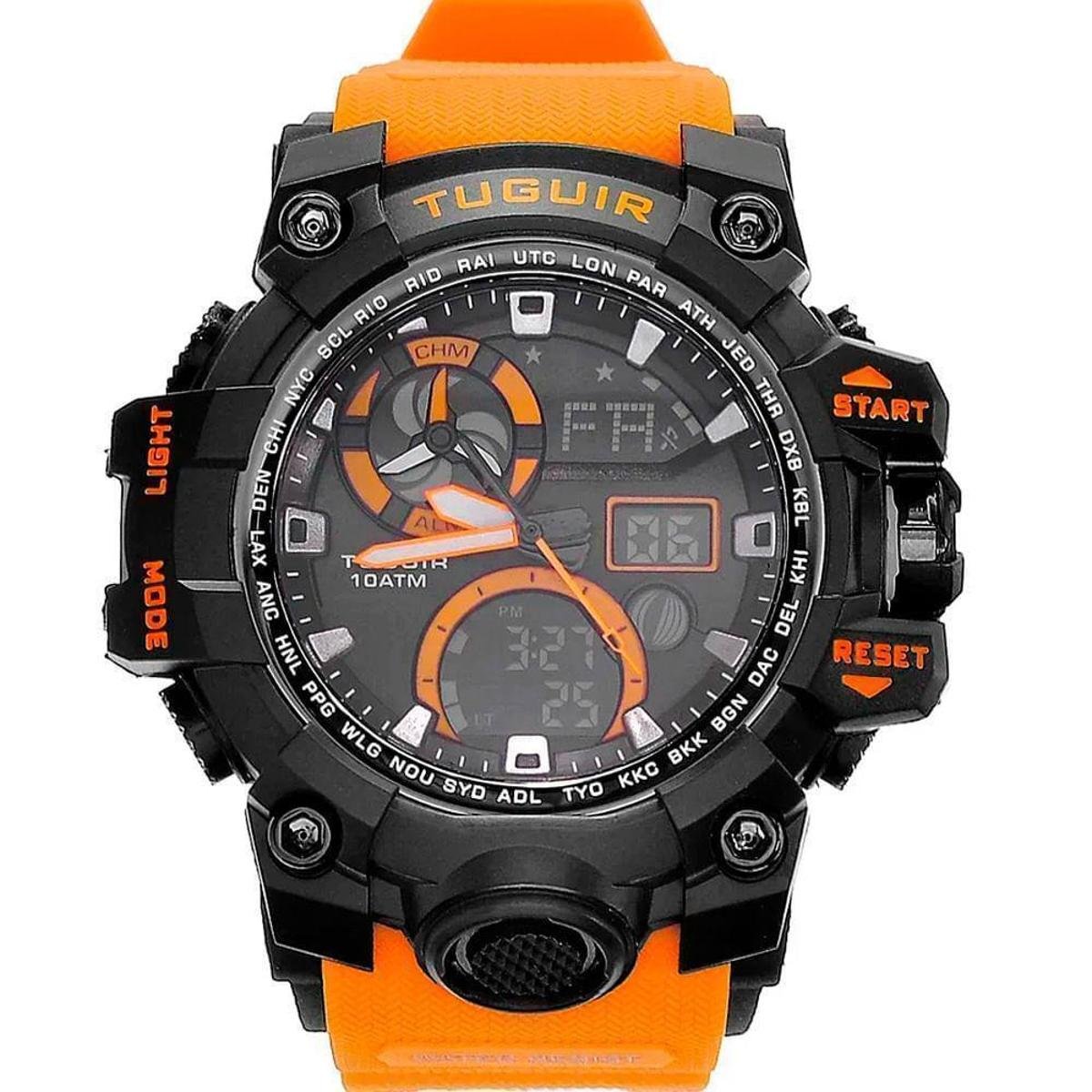Relógio Tuguir Masculino - Laranja | Netshoes