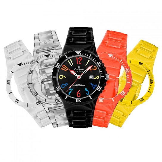 Relogio Unissex Champion AnalΓ³gico Troca Pulseira Kit 13 Cp30119m