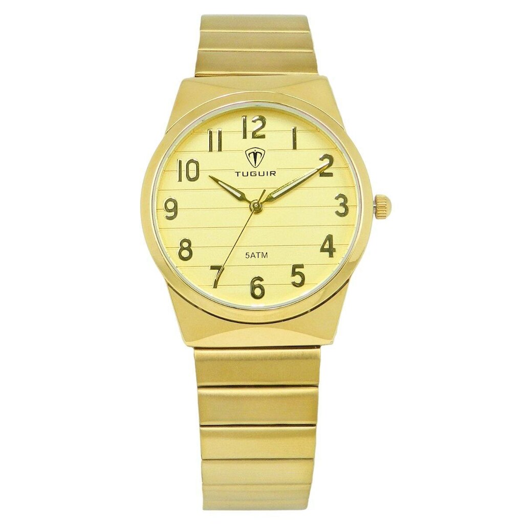 Relógio Unissex Tuguir Analógico TG35146 Dourado e Dourado