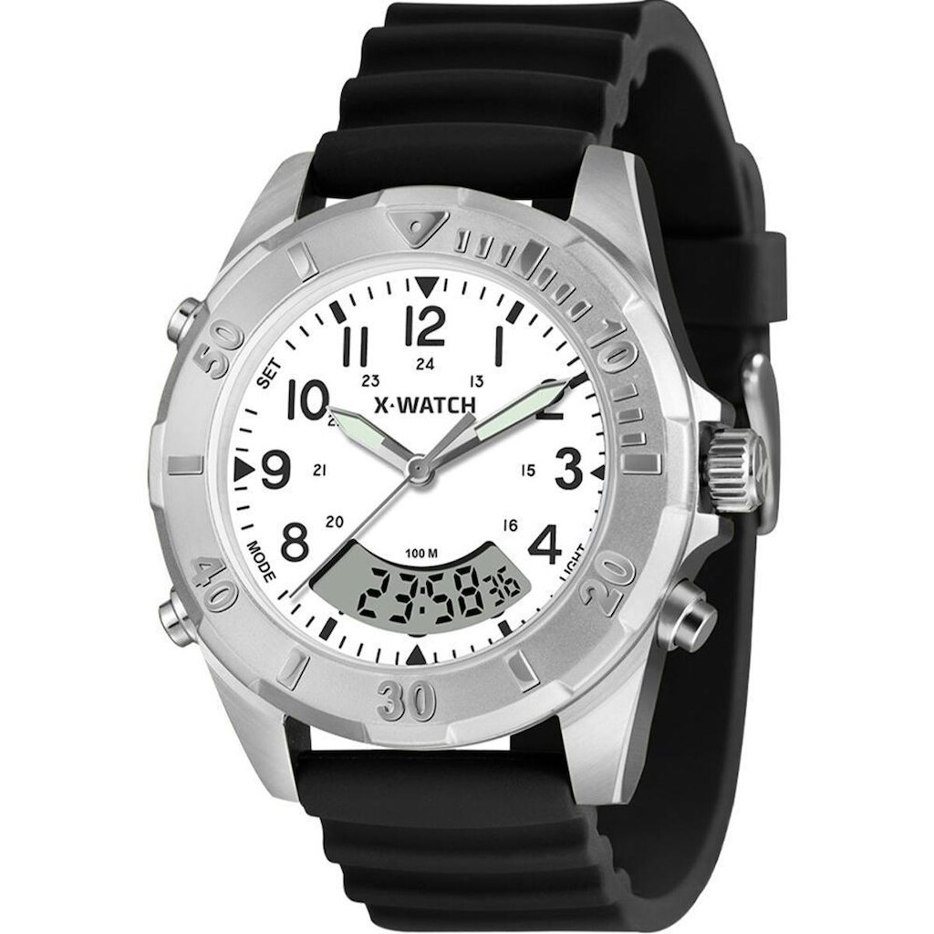 Relógio X-Watch Masculino Ref: Xmspa036 B2px Prateado Anadigi