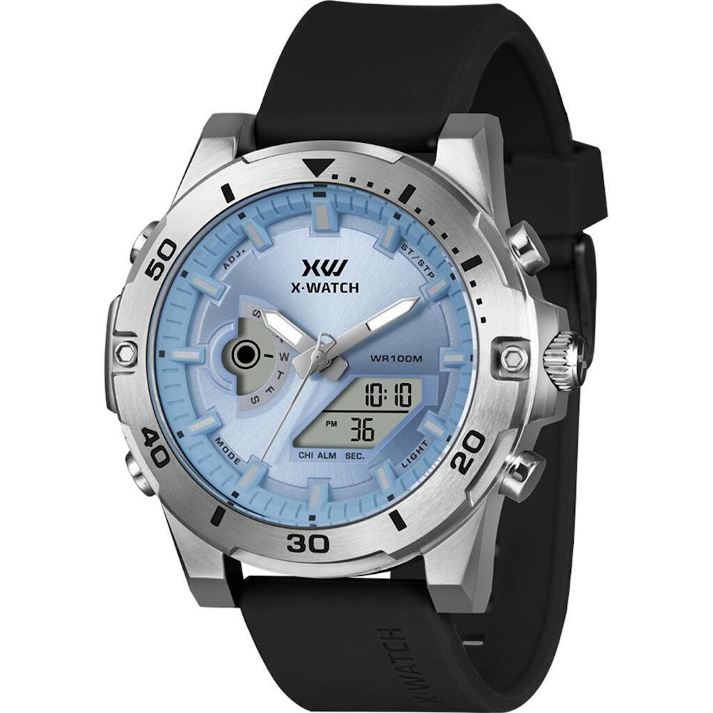 Relógio X-Watch Masculino Ref: Xmspa037 D1px Anadigi Prateado