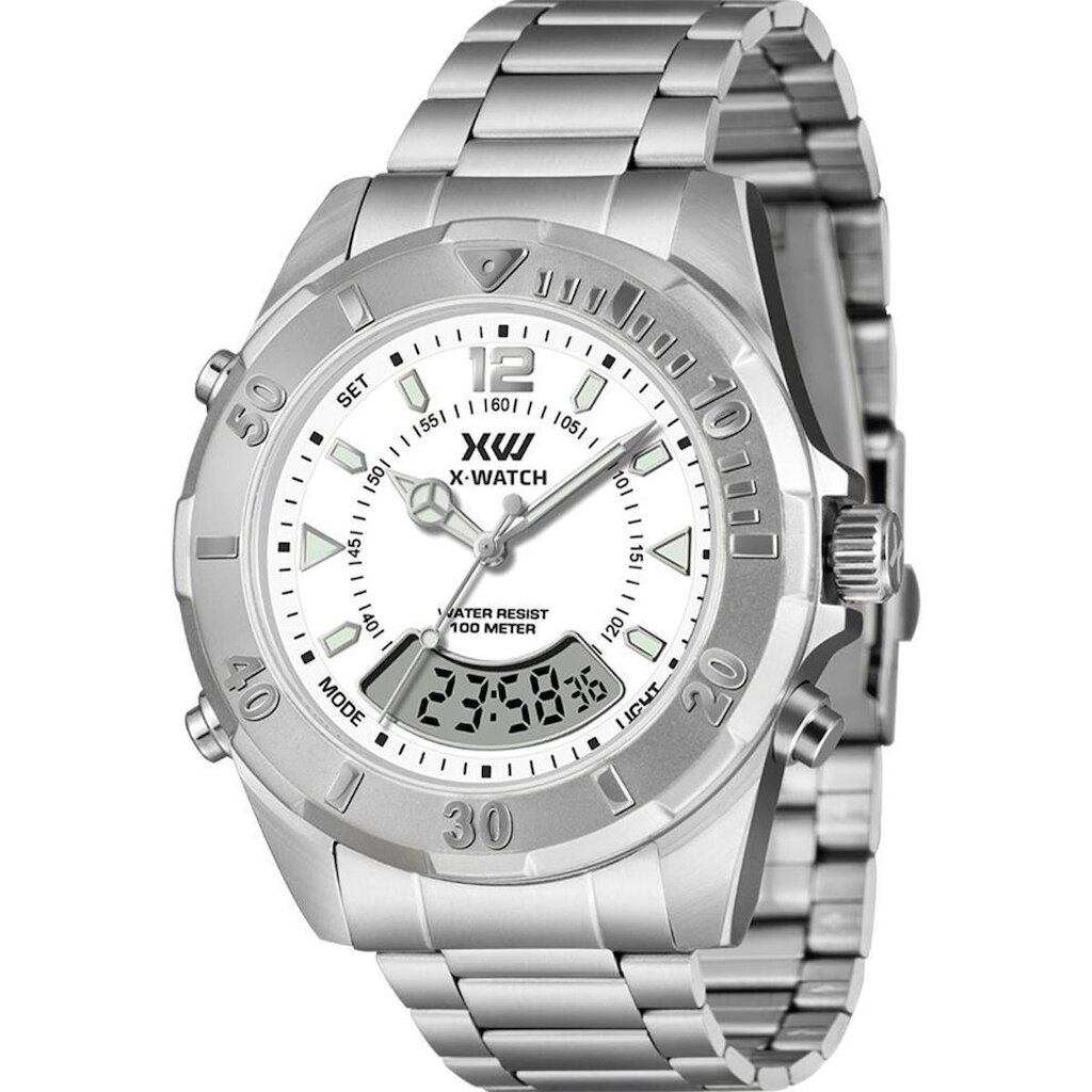 Relógio X-Watch Masculino Ref: Xmssa021 B2sx Prateado Anadigi