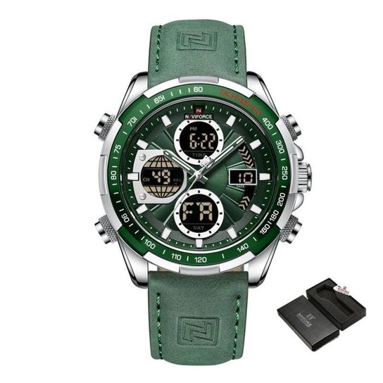 Rlógio naviforce moda militar relógios para homens luxo esportes - Azul - Verde Menor preço em Rlógio naviforce moda militar relógios para homens luxo esportes - Azul - Verde