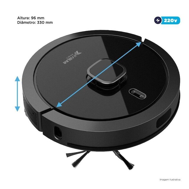 Robô Aspirador e Passa Pano KABUM! smart 900 - 5 Modos de Limpeza ...