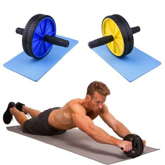 Roda Abdominal e Lombar com Tapete Exercício Funcional - Preto Menor preço em Roda Abdominal e Lombar com Tapete Exercício Funcional - Preto
