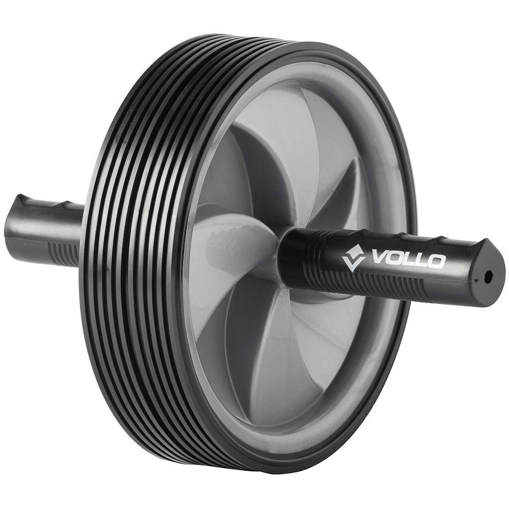 Roda de Exercício Dupla - Cinza e Preto - Vollo Sports