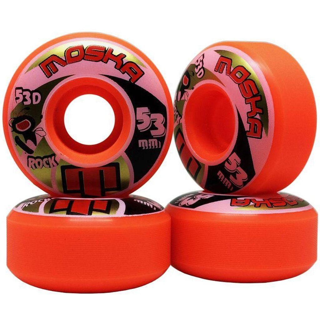 Roda Moska Skate Rock 53mm Laranja Dureza 53D