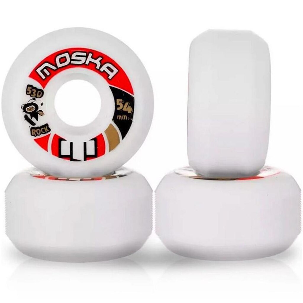 Roda Moska Skate Rock 54mm Branca Dureza 53D