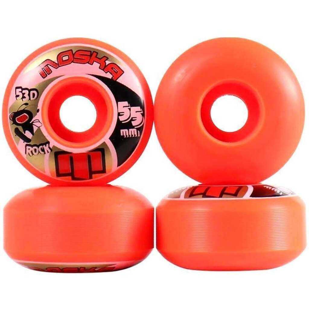 Roda Moska Skate Rock 55mm Laranja Dureza 53D