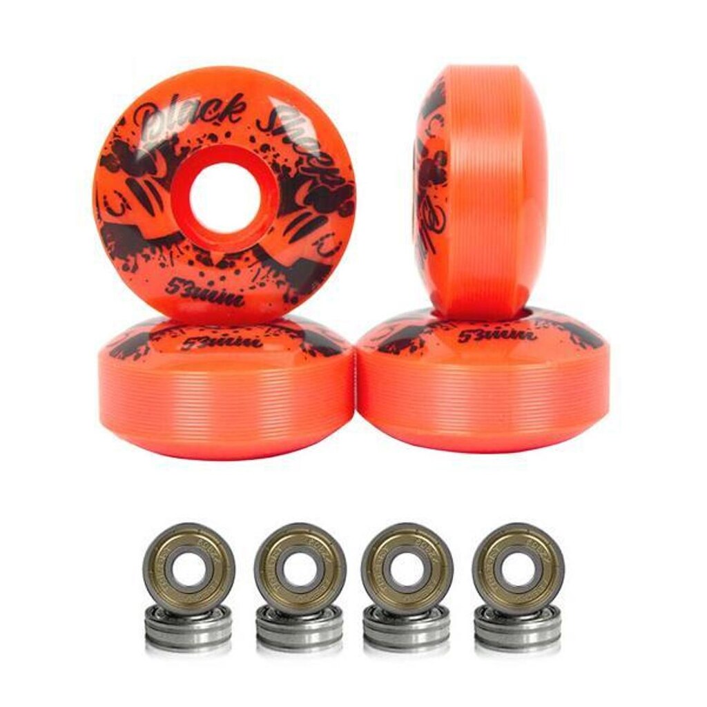 Rodas de Skate 53mm Laranja Dureza 95A com Rolamentos ABEC5