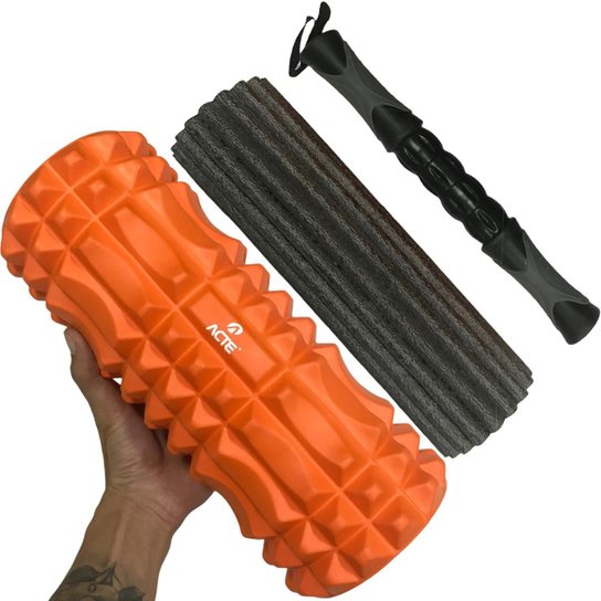 Rolo de Liberação Miofascial e Massagem 3x1 T226 Acte Sports Preto e Laranja - Laranja+Preto Menor preço em Rolo de Liberação Miofascial e Massagem 3x1 T226 Acte Sports Preto e Laranja - Laranja+Preto