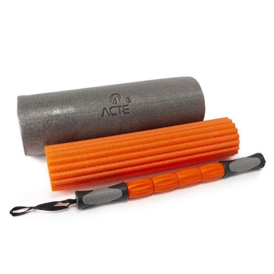 Rolo de Massagem 3 em 1 T115 Acte Sports Rolo + Bastão + Esfera de Massagem - Preto Menor preço em Rolo de Massagem 3 em 1 T115 Acte Sports Rolo + Bastão + Esfera de Massagem - Preto